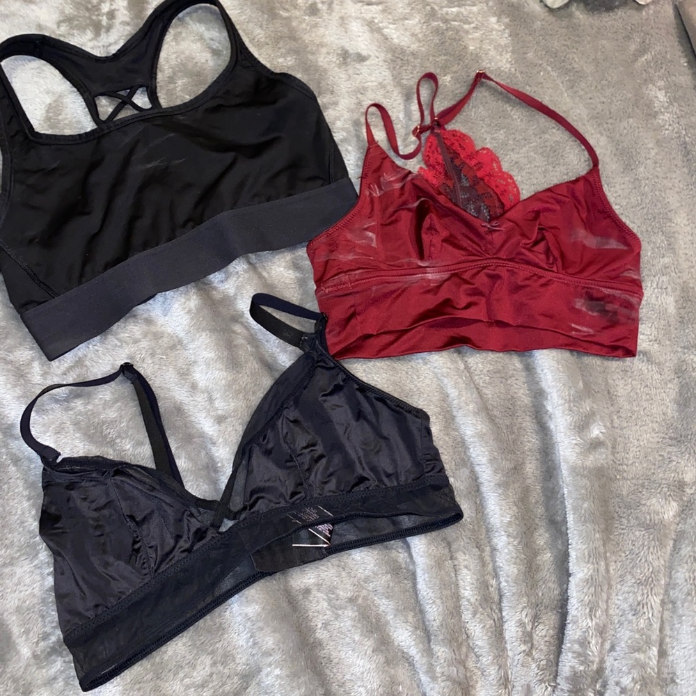 2 Brallettes and 1 Sports Bra